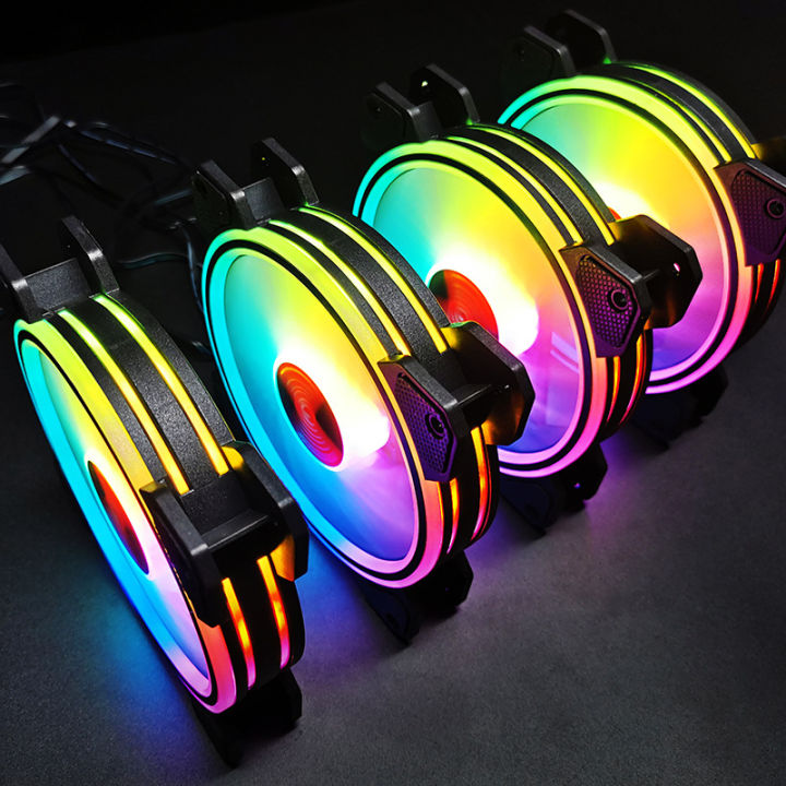 Light Chassis Cooling Fan 12cm Multi-Layer Fine Circle inside and ...