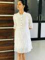 Nessie Black White Frock O Neck Shirt Collar Short Sleeve Short Dress. 