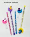 Pack of 4 Moon Unicorn Tops Fancy Mechanical Pencils For Kids Pencil  (Multicolor). 