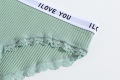 SMY 5 pcs/set Lace Women Briefs Fashion Loveyou Printed Waistband Soft Comfortable Women Underwear. 