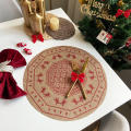Christmas Table Decoration Coffee Cup Mat With Wool Ball Wool Ball Decorative Mat Printed Woven Table Mat Christmas-themed Placemat. 