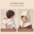 Warm Cute Ears Baby Hat Scarf Set Integrated Windproof Ear Protection Hat Polar Fleece Coldproof Newborn Beanie Caps Gift. 