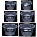 25pcs 250ml Disposable Container Plastic Clear Cup With Lid For Storage Sauce, Jelly, Yogurt, Mousse Cups & Bowls. 