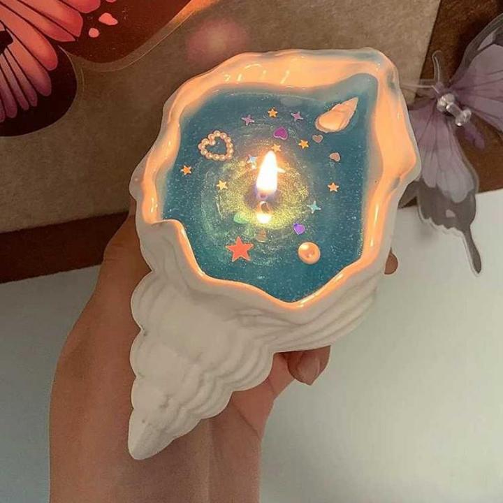 Seashell Candle Handmade Natural Scented Soy Wax Candles Long Burn Time Home Candles With Sandalwood Fragrances For Room Decor