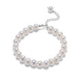 Wholesale AA White 6-7mm Freshwater Cultured 6-8mm Pearl Bracelet Charms,925 Sterling Silver Pearl Bracelets for Women Girls. 