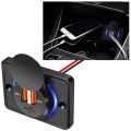 Dual USB QC 3.0 Car Charger Socket 12v 24v Power Outlet For Car Boat Vehicle Bus RV ATVW Phone Charger Adapter Panel. 