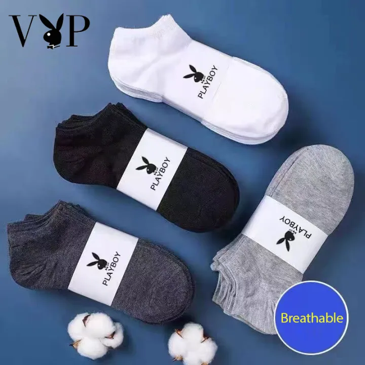 PLAYBOY%20VIP%20Men's%20Socks%20Sweat-absorbing%20Men's%20Socks%20Short%20Socks%20Black%20Boat%20Socks%20Cotton%20Socks%20Spring/Summer%20Thin%20Style%20-%20Image%202