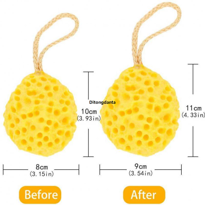 Sponge Fu Natural Sponge Bath Piece 2 [LuckyBabyFansStore] Packed with ...