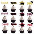High Quality Class Of 2025 Cake Topper Glitter Diploma Cupcake Decoration Odorless Safe Grad Cap Cake Pick for Food Decoration Cake Decoration Graduation Celebration. 