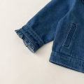 New Autumn Children Fashion denim coats girl baby Ruffle Long sleeve casual tops Kid Cotton solid simple jacket Infant Costume. 