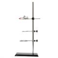 Laboratory Grade Metalware Support Stand, Cork Lined Burette Clamp with 2 Retort Ring (2inch,3inch Dia). 