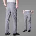 Dad Summer Casual Spring and Autumn Elastic Waist High Waist Thin Elderly Breathable Straight Men's Pants Baggy Pants Pants Trousers. 