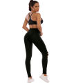 Women's tight black ripped leggings. 