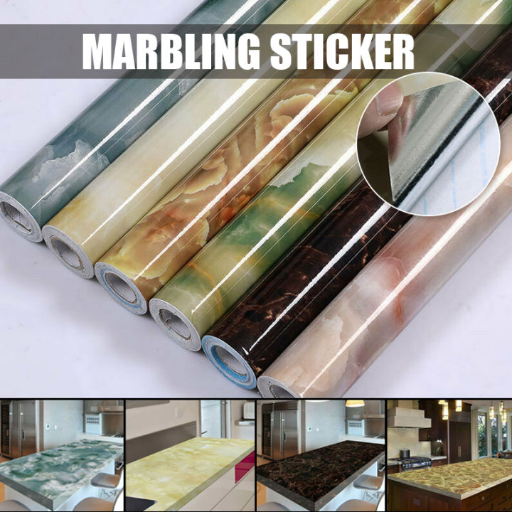 60cm* 3M/5M Self Adhesive Marble Vinyl Wallpaper Furniture Decor Film ...