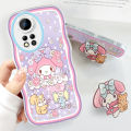Super Case For Infinix Hot 11S NFC Cute My Melody and Baby Cinnamon Clear Cartoon Cases Soft Silicone Full Rubber Back Cover Moble Phone Tpu Transparent Curly Wave Hybrid Shockproof Casing For My Melody and Baby Cinnamons Ring+ Free Holder. 