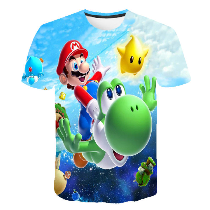 Super%20Mario%20Costume%20Boys'%20T-Shirt%20Summer%20T-Shirt%20Mario%20Brothers%20Fantasy%20Super%20Mario%20Boys'%20Cosplay%20T%20Shirt%20Fashion%20Sports%20Top%20-%20Image%205