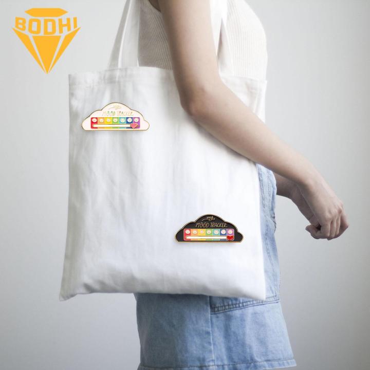 Scratch-resistant Pin Emotional Mood Tracker Brooch Fun Cloud Shape Pin for 7 Days A Week Enamel Lapel Badge Brooch Pin