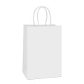 Kraft Paper Bags 50Pcs 5.9X3.14X8.2 Inches Small Paper Gift Bags White Paper Bags with Handles Paper Shopping Bags. 