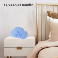 Alarm Clock Cloud Clock Bedside Snooze Small Alarm Clock Student Calendar Luminous LED Voice Digital USB Home Clock A. 