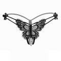 Women Latest Black Open Pearl G String Thong. 