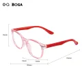 OQ BOGA 4 Colors Fashion Unisex Radiation Protection Anti Blue Light Plastic Oval Frame Computer Glasses Boys Girls Eye Protection Full Rim Eyewear. 