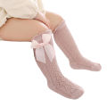 Infant Baby Girls Long Stockings Princess Solid Color Cute Bowknot Socks Spring Summer Thin Mesh Over-The-Knee Socks. 