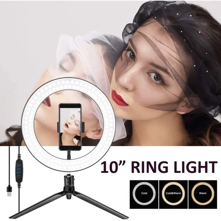 10%20Inch%20Beauty%20Ring%20Light%20for%20Smartphones%20With%20Tripod%202CM%20Selfie%20LED%20Ring%20Light%20With%20Adjustable%20Phone%20Holder%20360%20Rotatable%20Ring%20LED%20Studio%20Camera%20-%20Image%202