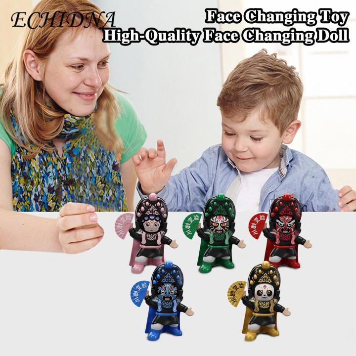 Sichuan Opera Face Changing Toy Chinese Sichuan Opera Face Changing Doll with Movable Hat Interactive Toy for Kids Birthday Gift Toddlers Face Changing Toy