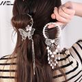 Ladies Hair Accessories Horsetail Buckle Elegant Sweet Hair Clips Women Hair Bun Maker Butterfly Tassel Hair Claw Korean INS Style Shaper DIY Hair Styling Tools Girls. 