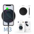 WiWU M3 Wireless Charger 15W Pad for Smart Phone Universal Wireless Charger Slim Mobile Phone Charging Station. 