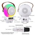 X64 Mini Karaoke Machine: Compact Astronaut-Shaped Bluetooth Speaker and Microphone Set - A Portable Party Companion with LED Color Light. 