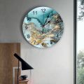 wall clock Marble Texture Ink Line Wall Clocks Living Room Decoration Clock Wall Art Silent Round Wall Watch for Home Decor. 