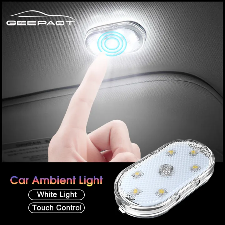 Geepact Car White LED Lamp Car Roof Reading Lamp Touch Night Light Mini USB Charging Light Car Lighting Car Interior Lights Ceiling Reading Car Styling