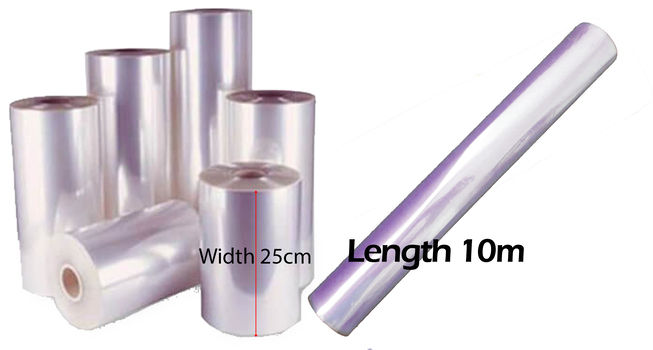 10m long 25 cm wide Heat Shrink Clear Polythene PVC (Tube Type)