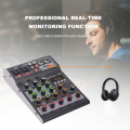 Audio Mixer 4 Channel Mini Audio Mixer DJ controller Mini Family KTV karaoke mixer USB/BT Effects Interface Mixer. 