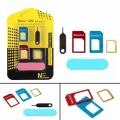 5 in 1 Nano SIM Card Adapter Kit Micro Standard Sim Card With Eject Pin Open Needle For iPhone Samsung Mobile Phone. 