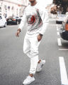2022 spring men's sportswear set Autumn long sleeve T-shirt set colorful casual sportswear 2 piece fashion round neck Street. 