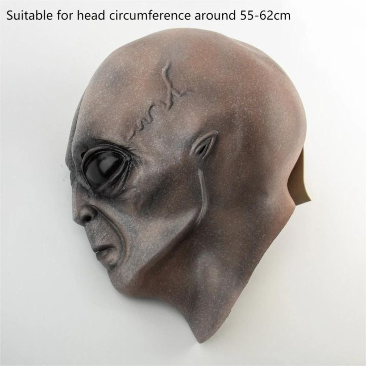 Authentic%20Latex%20Alien%20Skull%20Mask%20Party%20Costume%20UFO%20Props%20Horror%20Masks%20Creepy%20Brown%20Halloween%20Masquerade%20Helmet%20Party%20-%20Image%202