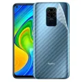Combo Pack for Redmi Note 9 Ultimate Protection Bundle with this 3-in-1 Tempered Glass Screen Protector, Carbon Fiber Back Sticker, Camera lens Clear Glass pack for Redmi Note 9. 