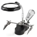 Helping Third Hand Tool Soldering Stand With Welding Magnifying Glass 2 Alligator Clips 360 Degree Rotating Adjustable. 
