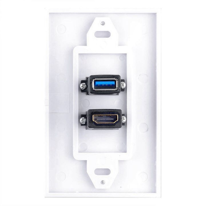 3X%202Port%20HDMI+USB%203.0%20Female%20Wall%20Face%20Plate%20Panel%20Outlet%20Socket%20Extender%20White%20-%20Image%204