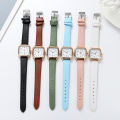 Women Watch Square Dial Adjustable Faux Leather Strap Elegant Minimalistic Gift Fashion Jewelry High Accuracy Metal Dress Wrist Watch for Daily. 