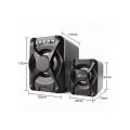 Kisonli U2500BT - 2.1 Channel Multimedia Bluetooth Speaker System - Support Bluetooth,SD Card,FM Radio,USB - Black. 