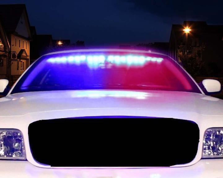 INVITAR Car Vehicle LED Emergency Warning Strobe Lights Bar Ultra Bright Blue and Red Flashing Strobe Lights Bar 12 Lights