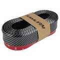 SAMURAI BLACK CARBON FIBER Look Car Body Kit Bumper Lip Side Skirt Rubber Edge Decorative Protector Trim 3M. 