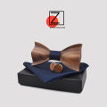 New design 3D Wooden tie Pocekt Square Cufflinks Fashion wood bow tie wedding dinne Handmade corbata Wooden Ties Gravata set Girlymax Store. 