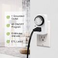 Mechanical Plug Timer Switch 48 ON/OFF Min15 Outlet Timer Grounded for Aquarium Grow Light Hydroponics Lighting Home Appliance. 