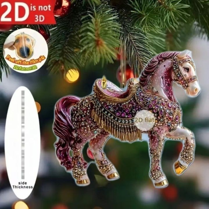 New%20Year%202D%20Flat%20Christmas%20Hanging%20Pendant%20Acrylic%20Golden%20Horse%20Car%20Horse%20Pendant%20Keychain%20Navidad%20Decor%20-%20Image%206