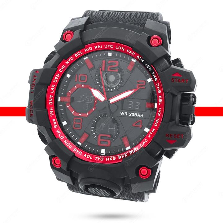 G Sport Watch Chronograph Dual Display Digital and Analog Men's Alarm EL Light Watches Shocks Boy Red Gold Blue Black Silver Green Watch SINC FC-GW