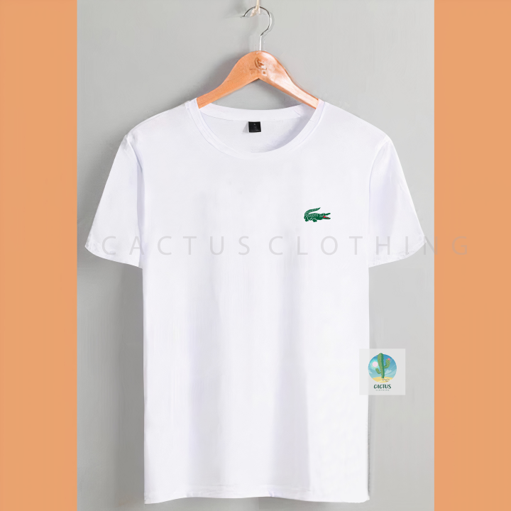 Premium Lacoste T-shirt Crocodile Cotton Cartoon Crew Neck Short Sleeve Tshirt For Men Women
